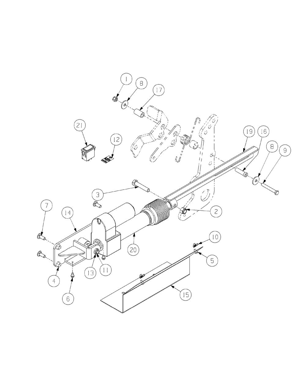 General Assembly Diagram and Parts List for 59A30016 150 Cub Cadet Lawn Tractor